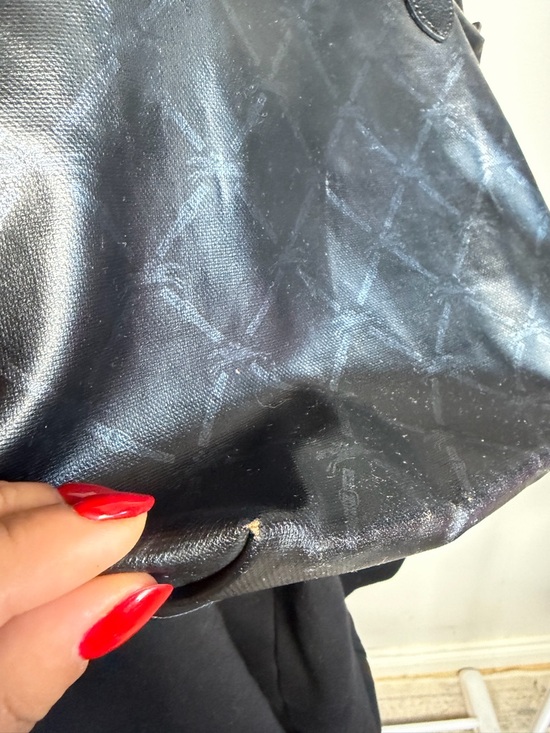 Longchamp Le Pliage Rare Coated Canvas Black Tote Bag – Made in France - Picture 11 of 16